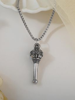 Estele - Womens Silver Oxidised Gada Gehena Spiritual Pendant Necklace