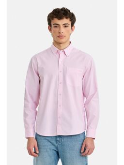 Snitch - Men Pink Stripes Full Sleeves Regular Casual Shirt