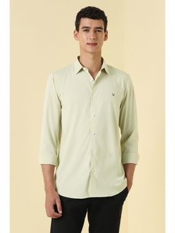 Allen Solly - Men Light Green Slim Fit Solid Full Sleeves Casual Shirt