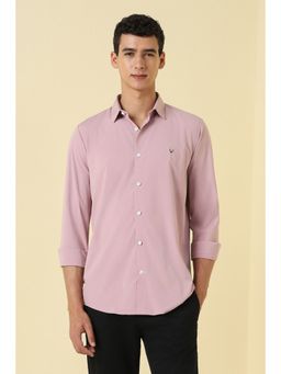 Allen Solly - Men Pink Slim Fit Solid Full Sleeves Casual Shirt