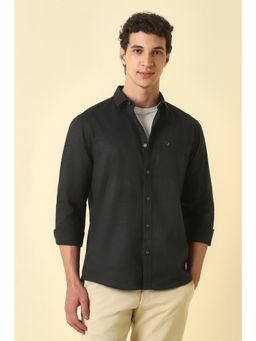 Allen Solly - Men Black Solid Full Sleeves Casual Shirt