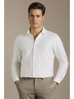Louis Philippe - Men White Solid Full Sleeves Shirt