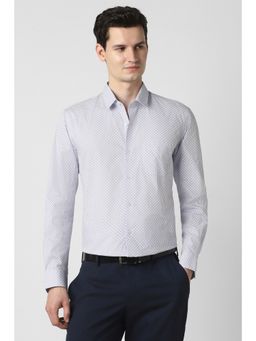 Peter England - Men Blue Slim Fit Printed Full Sleeves Formal Shirt
