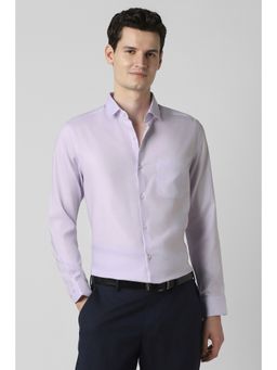 Peter England - Men Lavender Slim Fit Textured Full Sleeves Formal Shirt