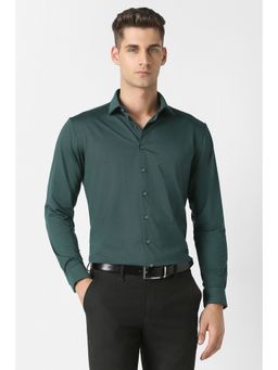Van Heusen - Men Teal Stripes Full Sleeves Formal Shirt