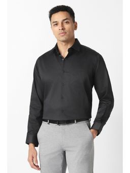 Van Heusen - Men Black Solid Full Sleeves Formal Shirt