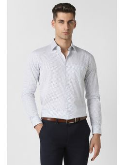 Van Heusen - Men White Printed Full Sleeves Shirt