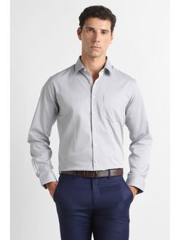Van Heusen - Men Grey Solid Full Sleeves Formal Shirt