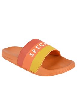 SKECHERS - Orange Textile Casual Men Sliders