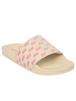 SKECHERS - Off White Synthetic Casual Women Sliders