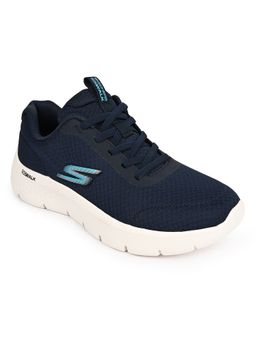 SKECHERS - Blue Textile Sports Women Walking Shoes