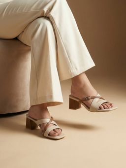 Chaal Chalan - Beige PU Casual Women Heels