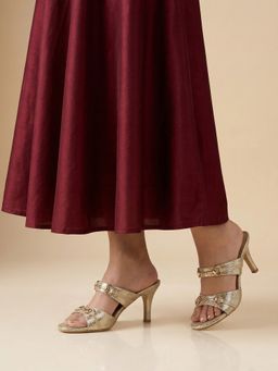 Chaal Chalan - Gold PU Festive Women Heels