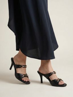 Chaal Chalan - Black PU Festive Women Heels