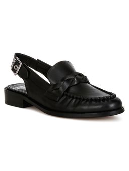 Rag & Co - Black Leather Casual Women Sandals