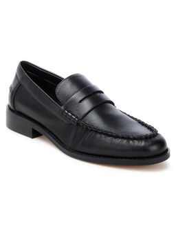 Rag & Co - Black Leather Casual Women Loafers