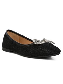London Rag - Black Glitter Party Women Ballerinas