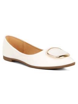 London Rag - White PU Casual Women Ballerinas