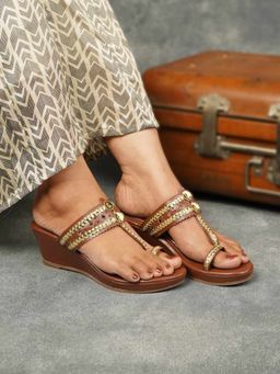 The Madras Trunk - Brown Synthetic Casual Women Heels