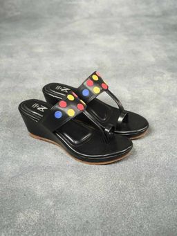 The Madras Trunk - Black Synthetic Casual Women Heels