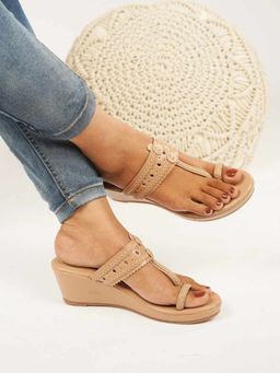 The Madras Trunk - Tan Synthetic Casual Women Heels