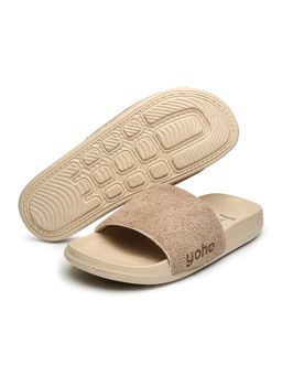 Yoho - Beige Textile Casual Women Sliders