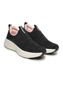 Yoho - Black Knitted Casual Women Walking Shoes