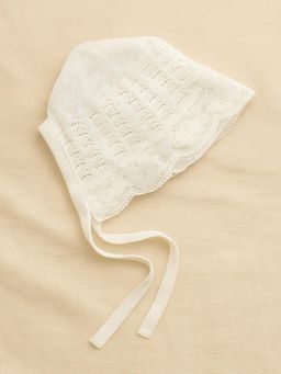 THE BABY TRUNK - Infant Kids Victorian White Lace Beanie Cap (0-12 Months)