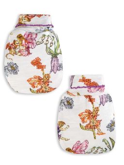 THE BABY TRUNK - Infants Kids Garden Fairy Print Pure Cotton Mittens (0-3 Months)