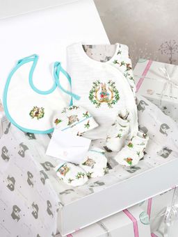 THE BABY TRUNK - New Born Essential Pure Cotton Baby Apparel Gift Box (Set of 5) (0-3 Months)