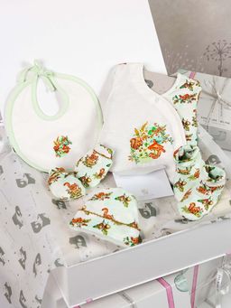 THE BABY TRUNK - New Born Essential Pure Cotton Baby Apparel Gift Box (Set of 5) (0-3 Months)