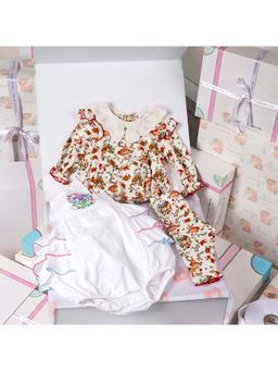 THE BABY TRUNK - Infant Pure Cotton Baby Apparel Vintage Gift Box (Set of 3)