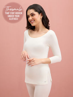 Nykd by Nykaa - Ultra Light and Soft Thermal Top that stays hidden under clothes - NYOE05 White