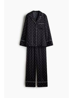 H&M - Women Black Satin Pyjamas