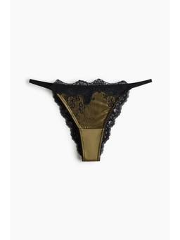 H&M - Women Green Satin Brazilian Tanga Briefs