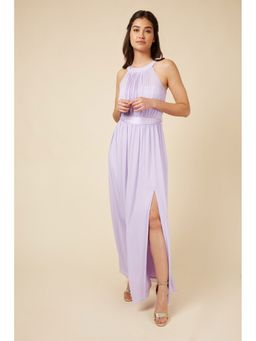 Little Mistress - Lavender Halter neck Bridesmaid Maxi Dress