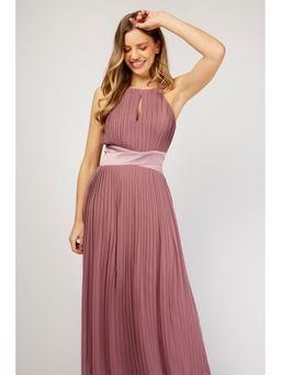 Little Mistress - Mauve Pleated Bridesmaid Maxi Dress