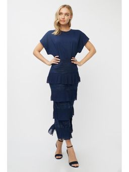Little Mistress - Aliza Navy Tiered Lace Maxi Dress