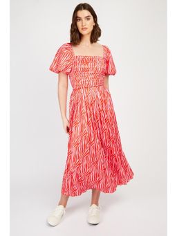 Little Mistress - Zebra Print Satin Pleated Midi Skirt