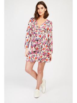 Little Mistress - Floral Frill Detail Mini Dress
