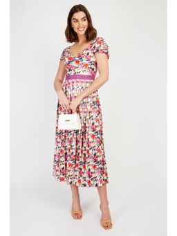 Little Mistress - Floral Pleated Midi Dress