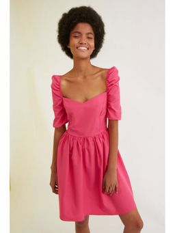 Trendyol - Fuchsia Puff Sleeve Dress