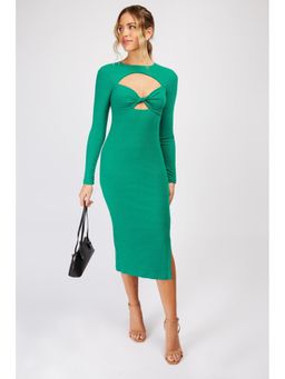 Trendyol - Green Midi Dress With Cut Out Detail