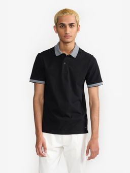 Perona - Brady Black Solid Polo T-Shirt