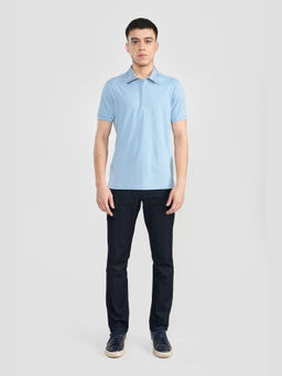Perona - Ethan Blue Solid Polo T-Shirt