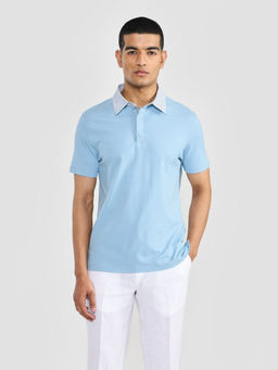 Perona - Lorenzo Blue Solid Polo T-Shirt
