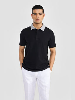 Perona - Lorenzo Black Solid Polo T-Shirt