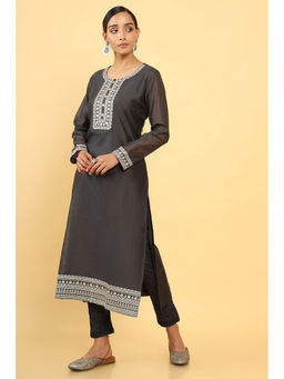 Soch - Women Teal Chanderi Embellished-sequined Kurta