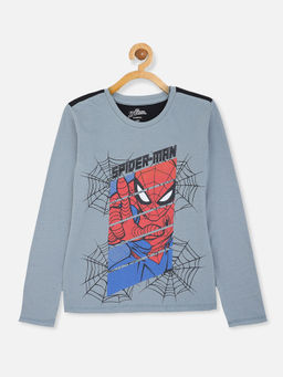 Kidsville - Spiderman Featured T-Shirt for Boys-Grey