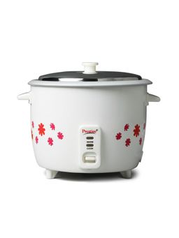 Prestige - Prwo 1.8-2 Electric Rice Cooker 1.8L Close Fit Lid Aluminium Cooking Pans White & Red